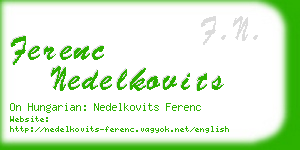 ferenc nedelkovits business card